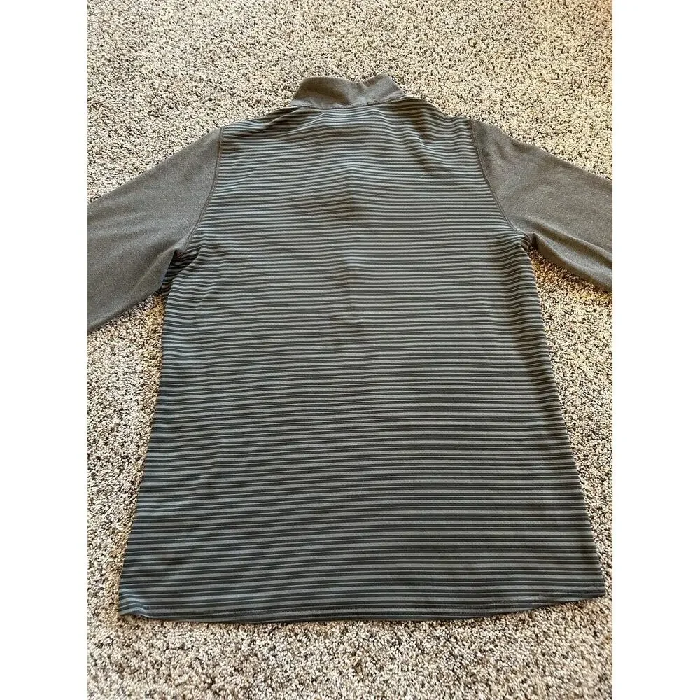 Patagonia sz L Men’s Shirt 1/2 Zip Pullover Stripes Gray Thumb Loops E24